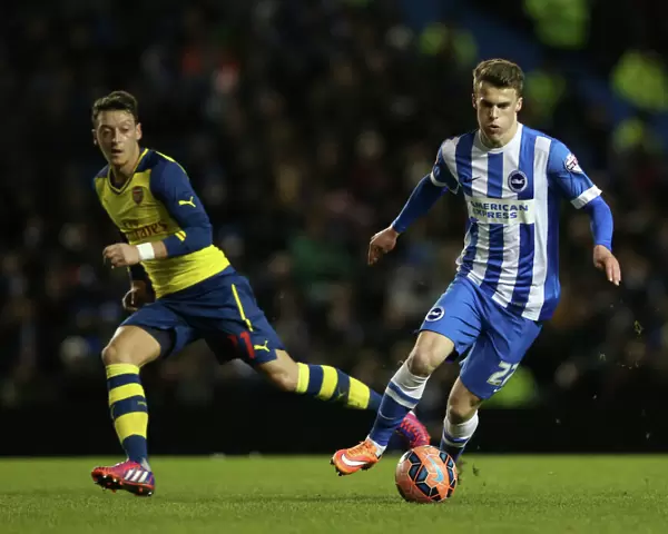 Solly March in Action: Brighton and Hove Albion vs. Arsenal FA Cup Clash, January 2015