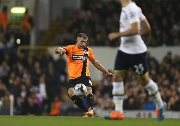 Aaron Hughes in Action: Tottenham vs. Brighton & Hove Albion, Capital One Cup, 2014