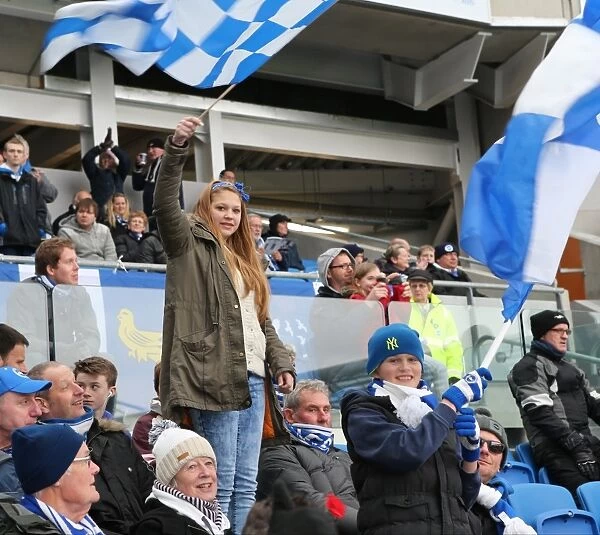 Brighton and Hove Albion Fans in Action: Sky Bet Championship Showdown vs. Wolverhampton Wanderers (14 March 2015)