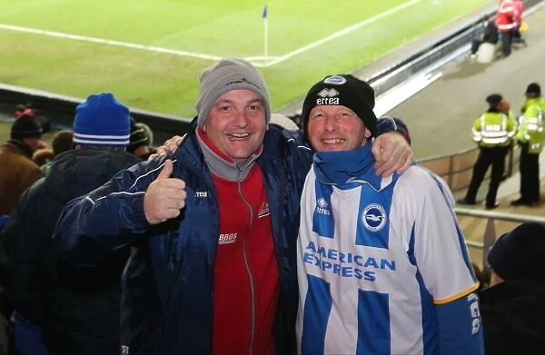 Brighton and Hove Albion Fans in Full Force at Cardiff City Stadium, 10th February 2015