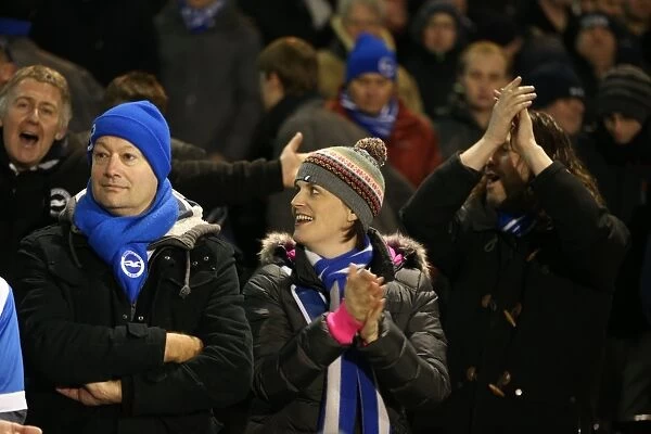 Brighton and Hove Albion Fans in Full Force at Fulham's Craven Cottage (29DEC14)