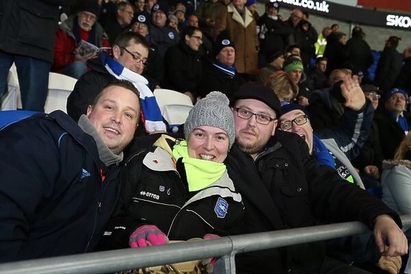 Brighton and Hove Albion Fans Unwavering Support at Cardiff City Stadium, 10th February 2015