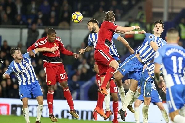 Brighton & Hove Albion: Goldson and Dunk in Defensive Action vs. Watford (23DEC17)