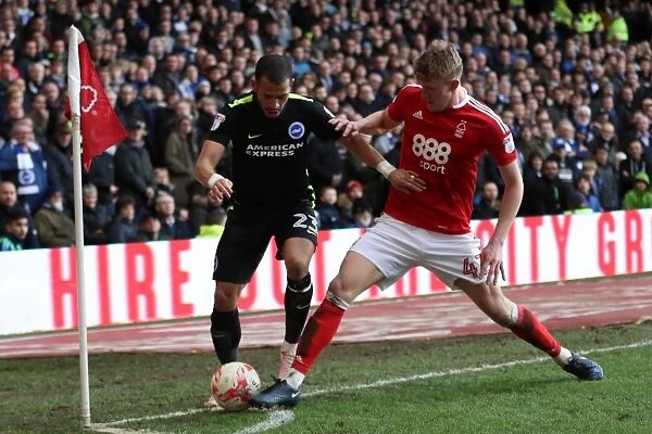 Brighton and Hove Albion vs. Nottingham Forest: EFL Sky Bet Championship Clash at City Ground (04MAR17) - Intense Action from the Football Field