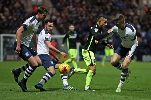 Brighton and Hove Albion vs. Preston North End: EFL Sky Bet Championship Clash at Deepdale (14JAN17) - Intense Action on the Field