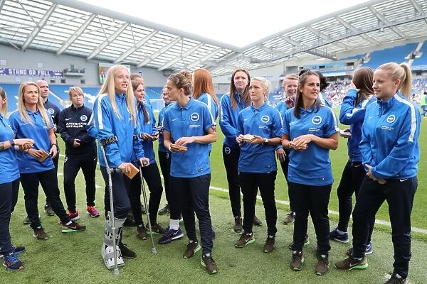 Brighton and Hove Albion Women's Team Celebrates Trophy Victory over SS Lazio in Pre-Season Match (31st July 2016)