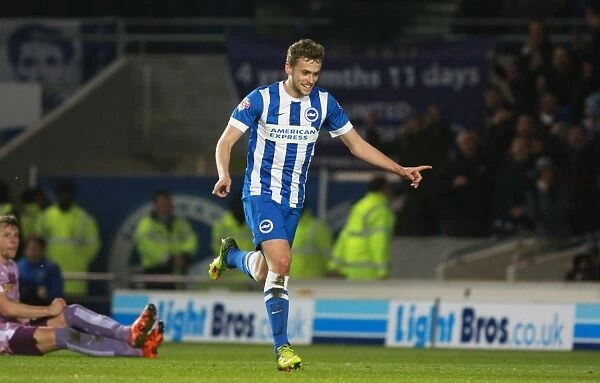 Brighton & Hove Albion's James Wilson Scores the Opener in Sky Bet Championship Match Against Reading (15 March 2016)