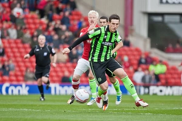 Brighton & Hove Albion's Lewis Dunk in Action Against Barnsley (April 28, 2012)