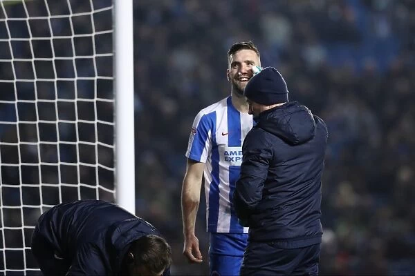 Brighton & Hove Albion's Shane Duffy: A Laugh Amidst Injury Amidst the Cheers of the Fans (14FEB17)