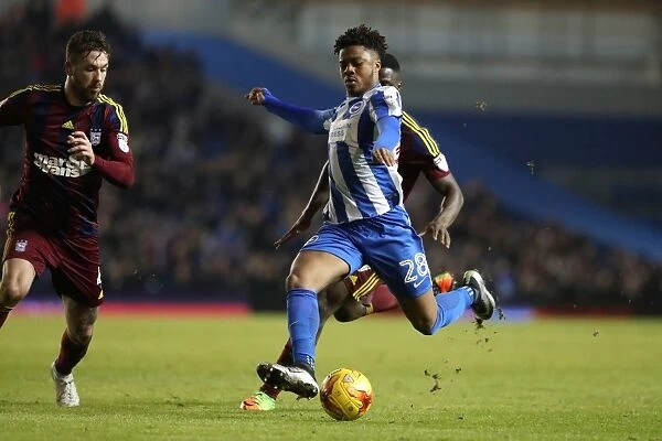 Chuba Akpom (Brighton & Hove Albion) in Action Against Ipswich Town, EFL Sky Bet Championship 2017