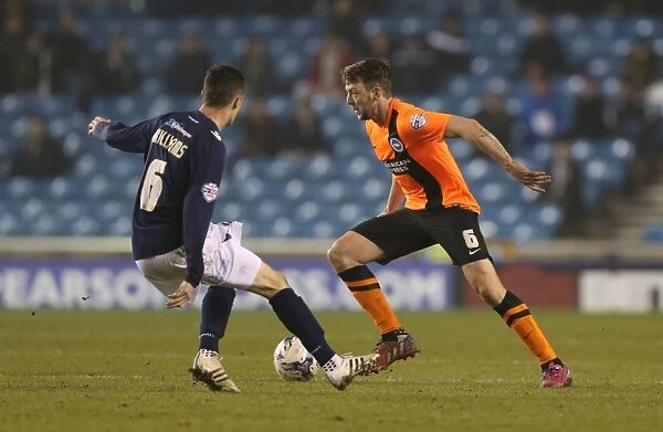 Dale Stephens in Action: Millwall vs. Brighton and Hove Albion, Sky Bet Championship 2015