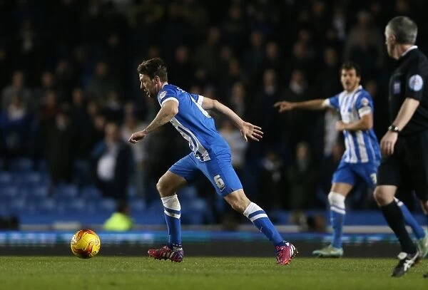 Dale Stephens: Midfield Battle at the American Express Community Stadium - Brighton and Hove Albion vs. Leeds United, 24 February 2015