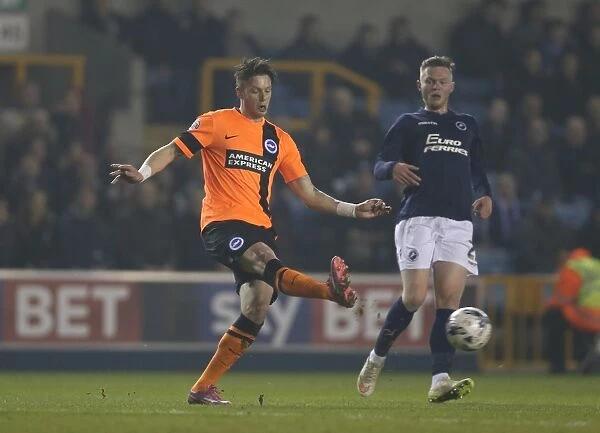 Greg Halford in Action: Championship Showdown at The New Den - Millwall vs. Brighton and Hove Albion (17MAR15)