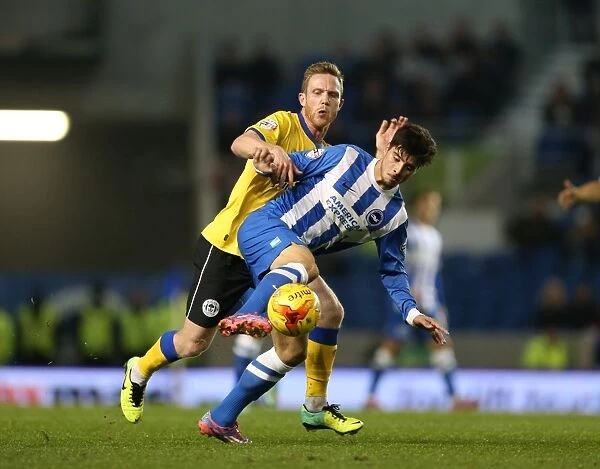 Joao Teixeira in Action: Brighton and Hove Albion vs. Wigan Athletic, Sky Bet Championship, American Express Community Stadium, November 2014