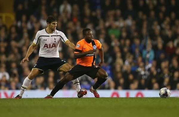 Kazenga LuaLua in Action: Tottenham vs. Brighton & Hove Albion in the Capital One Cup