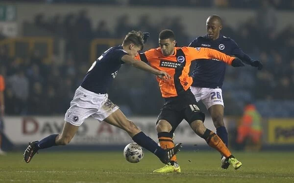 Leon Best in Action: Championship Showdown at The Den - Millwall vs. Brighton and Hove Albion (17MAR15)