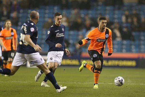 Leon Best in Action: Championship Showdown at The New Den - Millwall vs. Brighton & Hove Albion (17MAR15)