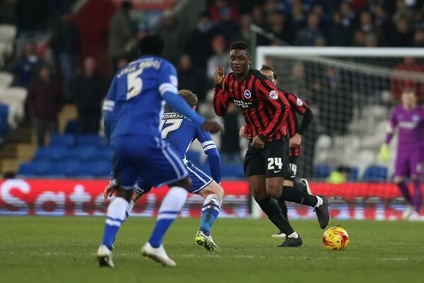 Rohan Ince: Midfield Battle in Cardiff City vs. Brighton and Hove Albion, Sky Bet Championship 2015