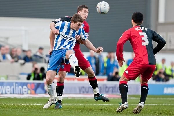 Sam Vokes in Action: Championship Clash between Brighton & Hove Albion and Portsmouth at Amex Stadium (March 10, 2012)