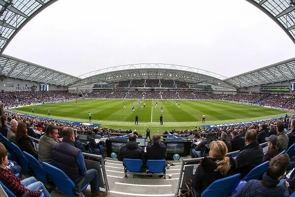 Sky Bet Championship Match: Panoramic View of Brighton and Hove Albion's American Express Community Stadium vs. Derby County (May 2016)