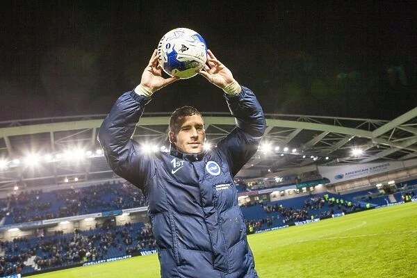 Tomer Hemed Celebrates Brighton and Hove Albion's Championship Victory with Match Ball (15APR16)