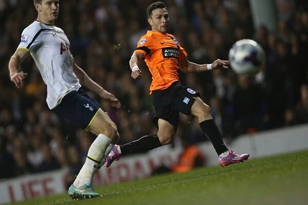Tottenham vs. Brighton: Adrian Colunga in Action at White Hart Lane, 2014