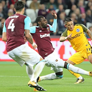 Anthony Knockaert of Brighton and Hove Albion Faces Off Against West Ham United in Premier League Clash, 20th October 2017
