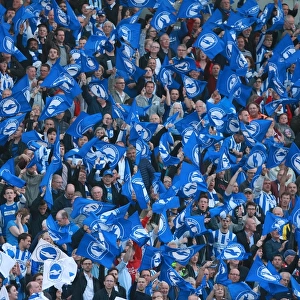 Brighton and Hove Albion Fans Wave Flags in Play-Off Tension: Sky Bet Championship, Brighton vs. Sheffield Wednesday (16MAY16)