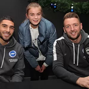 Brighton and Hove Albion FC: 2019/20 Season - Player Signing Session with Neal Maupay, Dale Stephens, Aaron Connolly, and Adam Webster at Amex Stadium