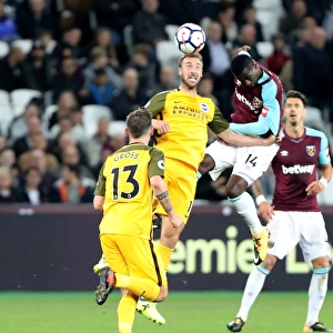Clash at the London Stadium: Murray vs. Obiang Battle for Aerial Supremacy - West Ham United vs. Brighton and Hove Albion, Premier League 2017