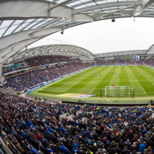 Panoramic View of The Amex Stadium: Brighton and Hove Albion vs. Derby County, Sky Bet Championship Match (2016)