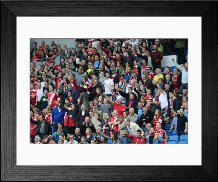Framed Print : Middlesbrough Fans in Action at Brighton and Hove Albion vs Middlesbrough (18OCT14) Framed Print : Middlesbrough Fans in Action at Brighton and Hove Albion vs Middlesbrough (18OCT14)