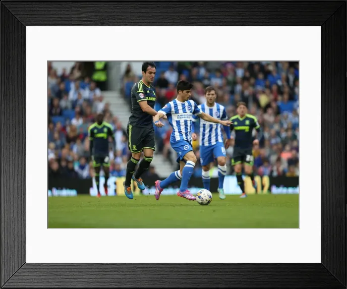 Framed Print : Joao Teixeira in Action: Brighton and Hove Albion vs. Middlesbrough (18th October 2014) Framed Print : Joao Teixeira in Action: Brighton and Hove Albion vs. Middlesbrough (18th October 2014)