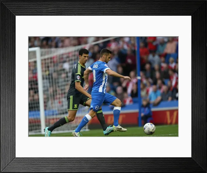 Framed Print : Brighton & Hove Albion's Sam Baldock in Action Against Middlesbrough (October 2014) Framed Print : Brighton & Hove Albion's Sam Baldock in Action Against Middlesbrough (October 2014)