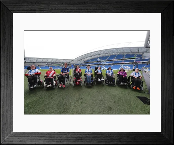Framed Print : Brighton and Hove Albion vs Middlesbrough: Powerchair Football Clash at American Express Community Stadium (18OCT14) Framed Print : Brighton and Hove Albion vs Middlesbrough: Powerchair Football Clash at American Express Community Stadium (18OCT14)