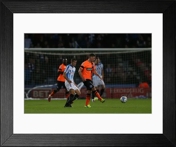 Framed Print : Huddersfield vs Brighton: Danny Holla in Action during the Sky Bet Championship Clash, October 2014