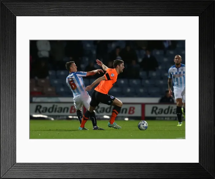 Framed Print : Gary Gardner Takes on Brighton and Hove Albion in Championship Clash at Huddersfield, 2014 Framed Print : Gary Gardner Takes on Brighton and Hove Albion in Championship Clash at Huddersfield, 2014