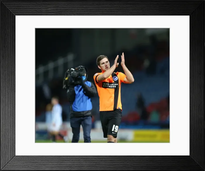 Framed Print : Gary Gardner Honors Fans: A Moment of Appreciation at Huddersfield vs. Brighton (21OCT14)