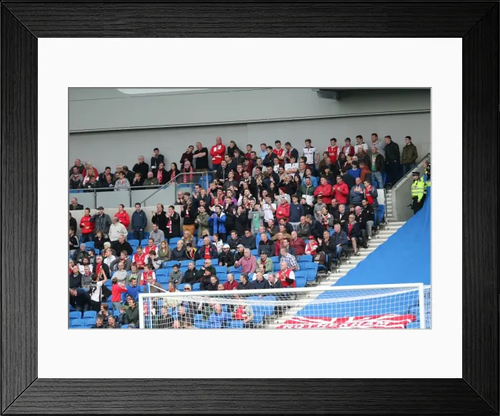 Framed Print : Rotherham Fans at American Express Community Stadium during SkyBet Championship Match against Brighton & Hove Albion (25th October 2014) Framed Print : Rotherham Fans at American Express Community Stadium during SkyBet Championship Match against Brighton & Hove Albion (25th October 2014)