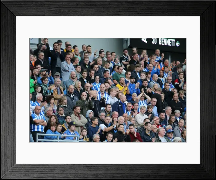 Framed Print : Brighton & Hove Albion Fans in Full Swing at American Express Community Stadium during SkyBet Championship Match vs. Rotherham United (October 2014) Framed Print : Brighton & Hove Albion Fans in Full Swing at American Express Community Stadium during SkyBet Championship Match vs. Rotherham United (October 2014)