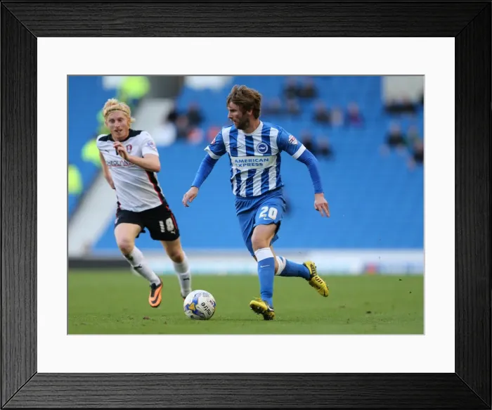 Framed Print : Paddy McCourt in Action: Brighton & Hove Albion vs. Rotherham United at American Express Community Stadium (October 25, 2014)