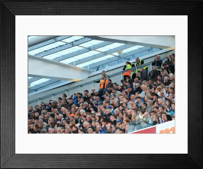 Framed Print : Brighton & Hove Albion Fans in Full Swing at American Express Community Stadium during SkyBet Championship Match vs. Rotherham United (October 2014) Framed Print : Brighton & Hove Albion Fans in Full Swing at American Express Community Stadium during SkyBet Championship Match vs. Rotherham United (October 2014)