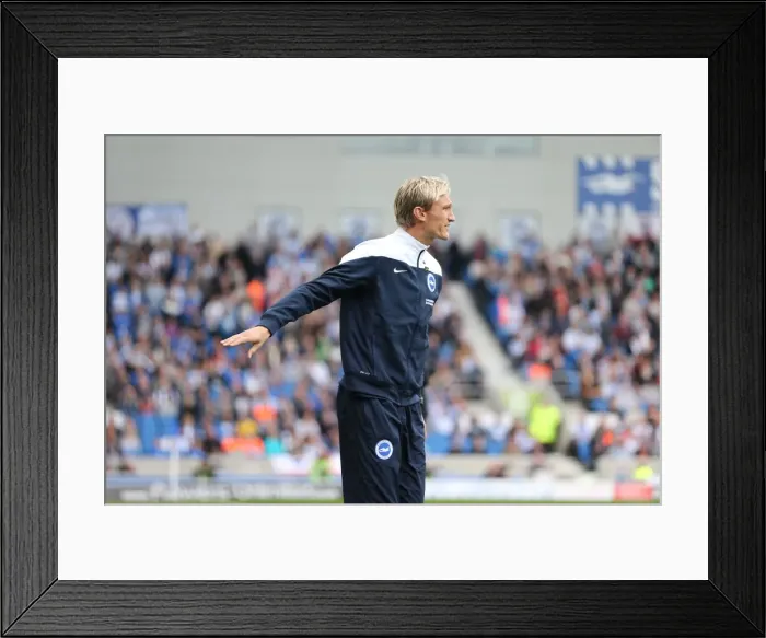 Framed Print : Sami Hyypia at American Express Community Stadium: Brighton & Hove Albion vs. Rotherham United, October 25, 2014 Framed Print : Sami Hyypia at American Express Community Stadium: Brighton & Hove Albion vs. Rotherham United, October 25, 2014