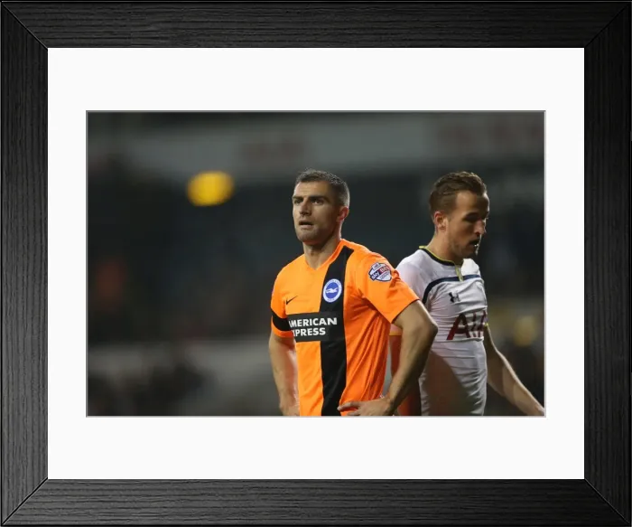 Framed Print : Aaron Hughes in Action: Tottenham vs. Brighton & Hove Albion in the Capital One Cup Framed Print : Aaron Hughes in Action: Tottenham vs. Brighton & Hove Albion in the Capital One Cup