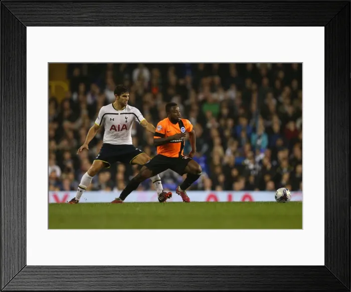Framed Print : Kazenga LuaLua in Action: Tottenham vs. Brighton & Hove Albion in the Capital One Cup Framed Print : Kazenga LuaLua in Action: Tottenham vs. Brighton & Hove Albion in the Capital One Cup