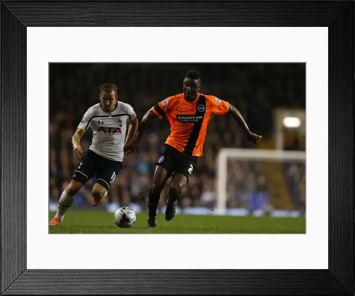 Framed Print : Rohan Ince in Action: Tottenham vs. Brighton & Hove Albion in Capital One Cup Framed Print : Rohan Ince in Action: Tottenham vs. Brighton & Hove Albion in Capital One Cup