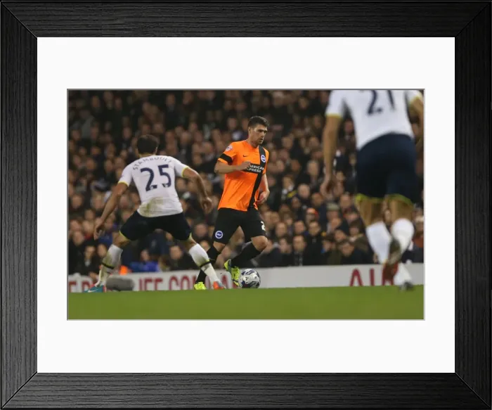 Framed Print : Danny Holla of Brighton and Hove Albion Facing Off Against Tottenham Hotspur in the Capital One Cup, October 2014