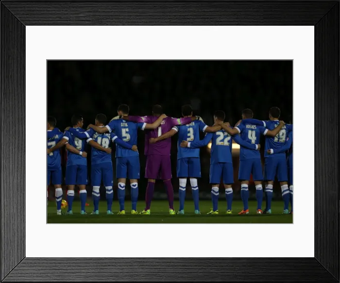 Framed Print : Minutes of Silence: Honoring the Past at Brighton and Hove Albion's SkyBet Championship Match vs. Bournemouth (1st November 2014)