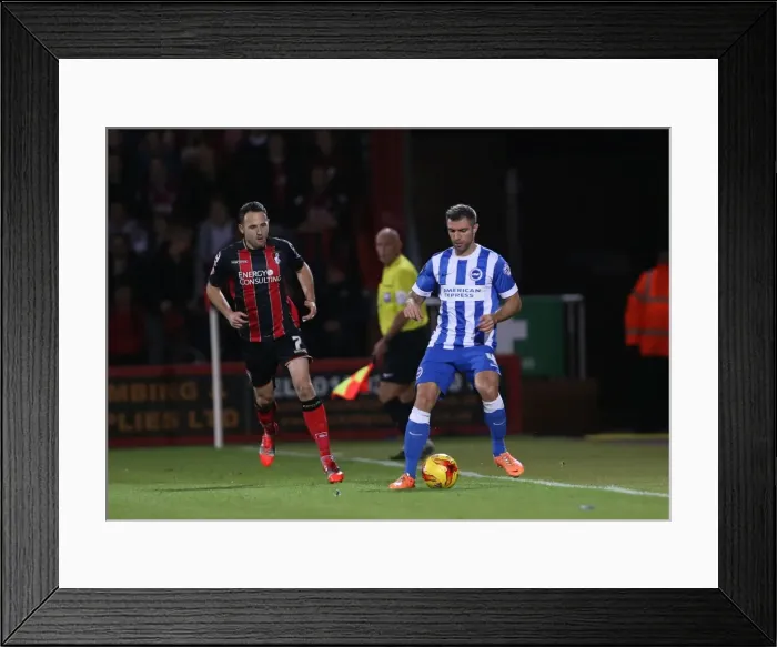 Framed Print : Aaron Hughes of Brighton and Hove Albion at American Express Community Stadium during SkyBet Championship Match vs Bournemouth (November 2014) Framed Print : Aaron Hughes of Brighton and Hove Albion at American Express Community Stadium during SkyBet Championship Match vs Bournemouth (November 2014)