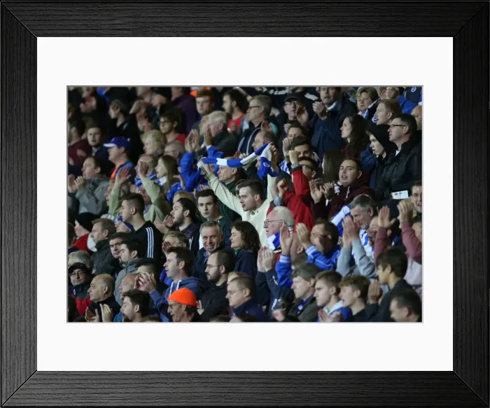 Framed Print : Brighton and Hove Albion FC: Triumphant Sea of Celebration vs. Bournemouth in SkyBet Championship (November 2014)